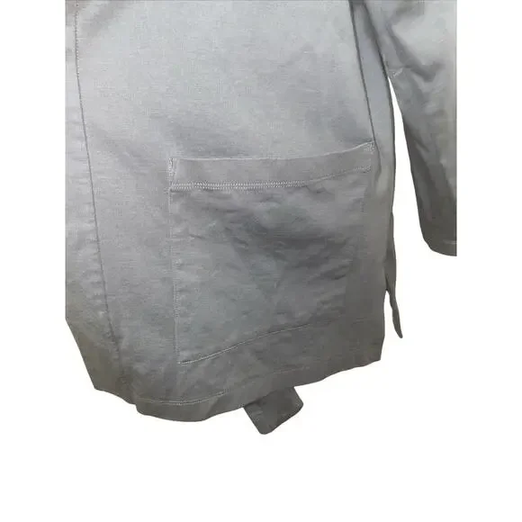 Eileen Fisher Cardigan Womens Large Gray Cotton Silk Knit Long Sleeve Open - Picture 2 of 6